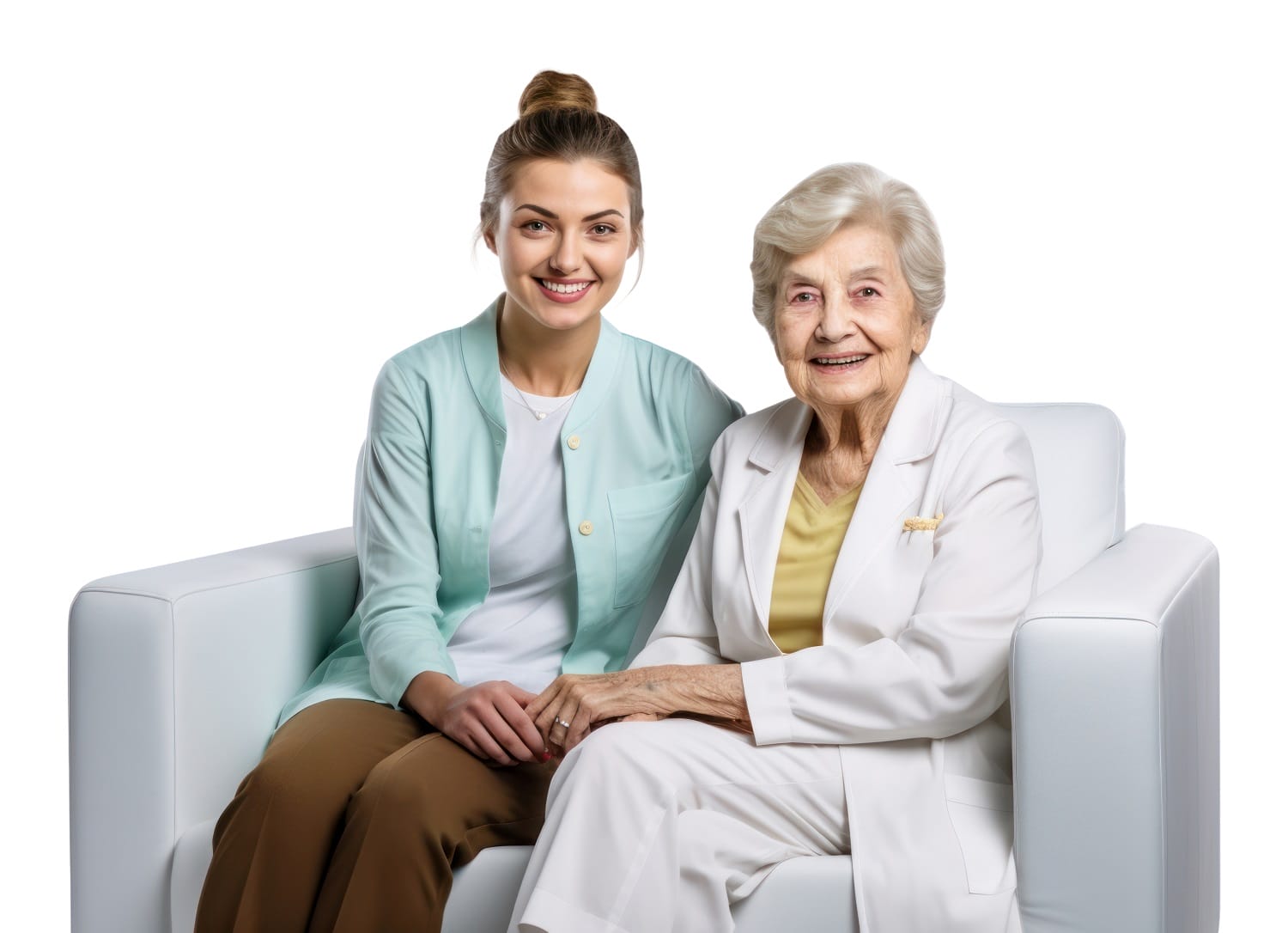 PNG Sitting patient adult smile.